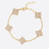 ICED CLOVER BRACELET - GOLD