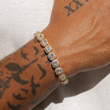 10MM CLUSTERED TENNIS BRACELET - GOLD