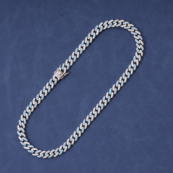 8MM ICED CUBAN CHAIN - TWO TONE