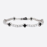 MOISSANITE  BLACK MOTIF TENNIS BRACELET - 925 SILVER - VVS1