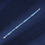 5MM MOISSANITE TRI-BLUE TENNIS BRACELET - 925 SILVER - VVS1