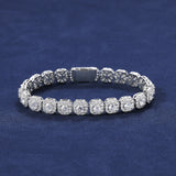 10MM CLUSTERED TENNIS BRACELET - WHITE GOLD