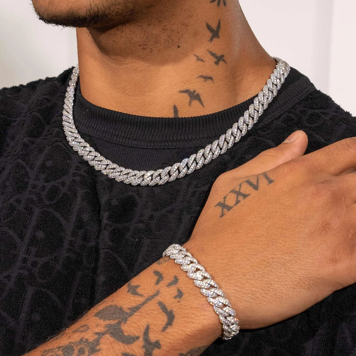 10MM ICED CUBAN LINK CHAIN & BRACELET SET