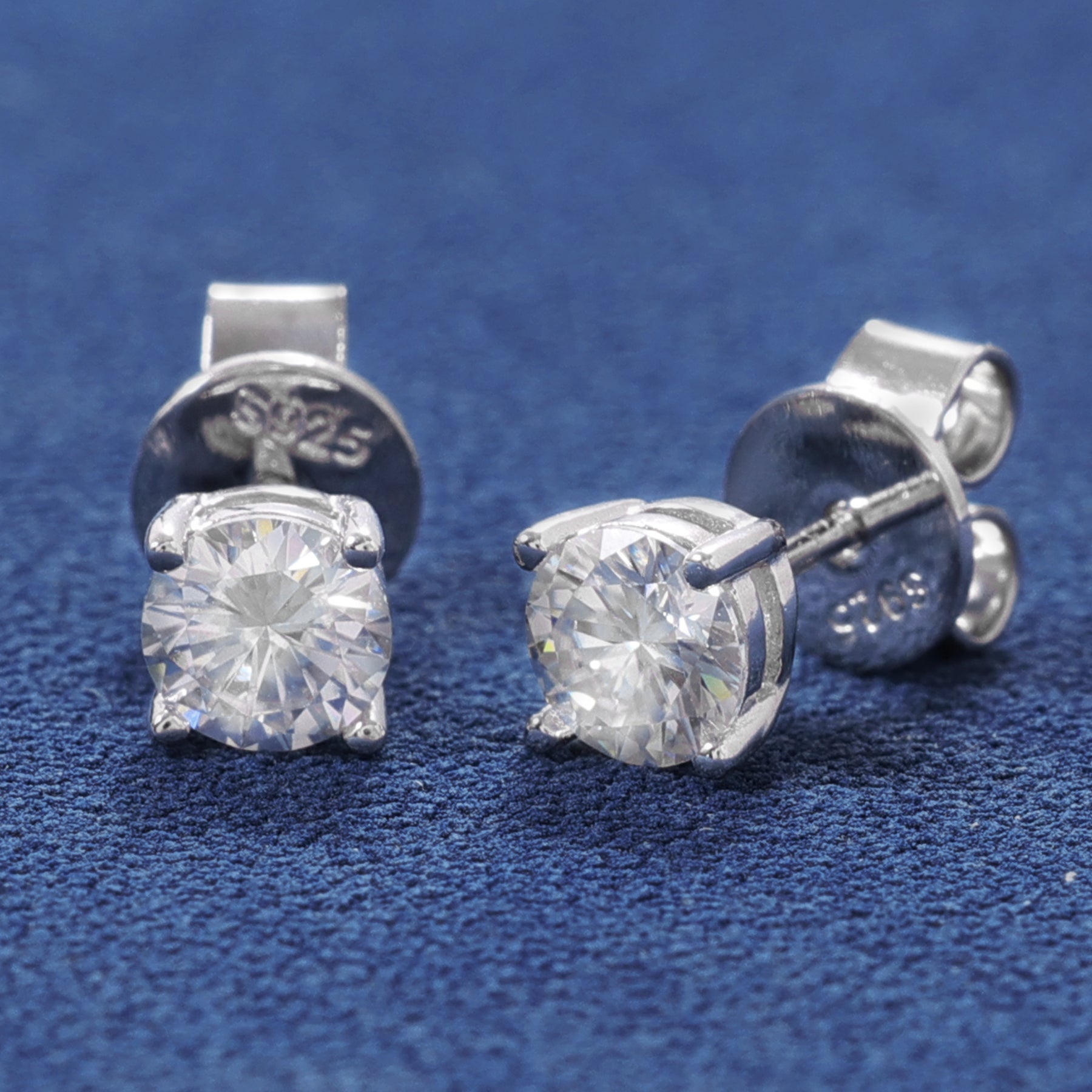 MOISSANITE DIAMOND STUDS- 925 SILVER - VVS1