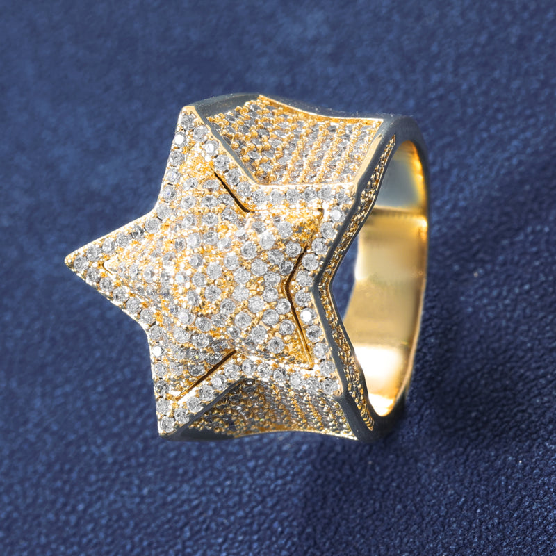 ICED STAR RING - GOLD