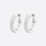 MOISSANITE ICED HOOPS EARRINGS- 925 SILVER - VVS1