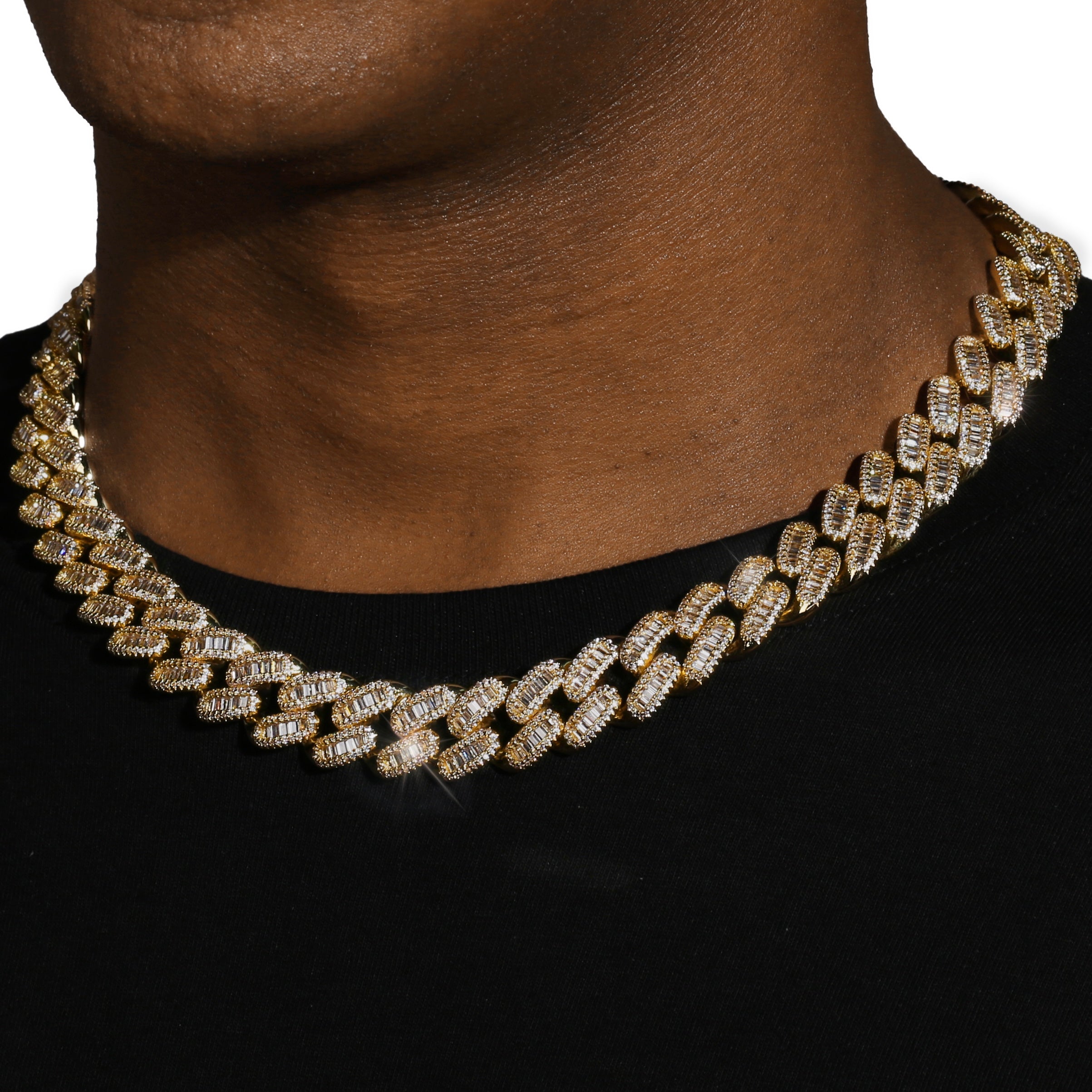 15MM BAGUETTE CUBAN LINK CHAIN - GOLD