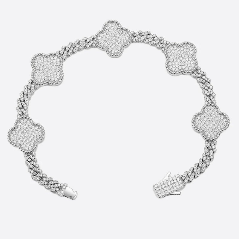 MOISSANITE CUBAN CLOVER BRACELET - 925 SILVER - VVS1