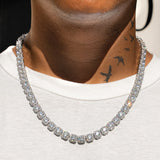 10MM CLUSTERED TENNIS CHAIN - WHITE GOLD