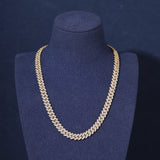 12MM DIAMOND PRONG LINK CHAIN - GOLD