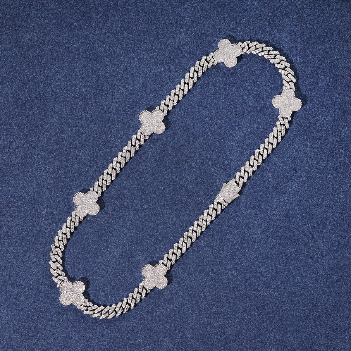 CUBAN CLOVER CHAIN - WHITE GOLD