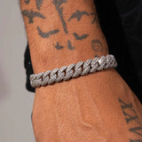 10MM ICED CUBAN LINK BRACELET - WHITE GOLD