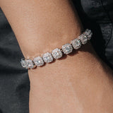 6MM MOISSANITE CLUSTERED TENNIS BRACELET - 925 SILVER - VVS1