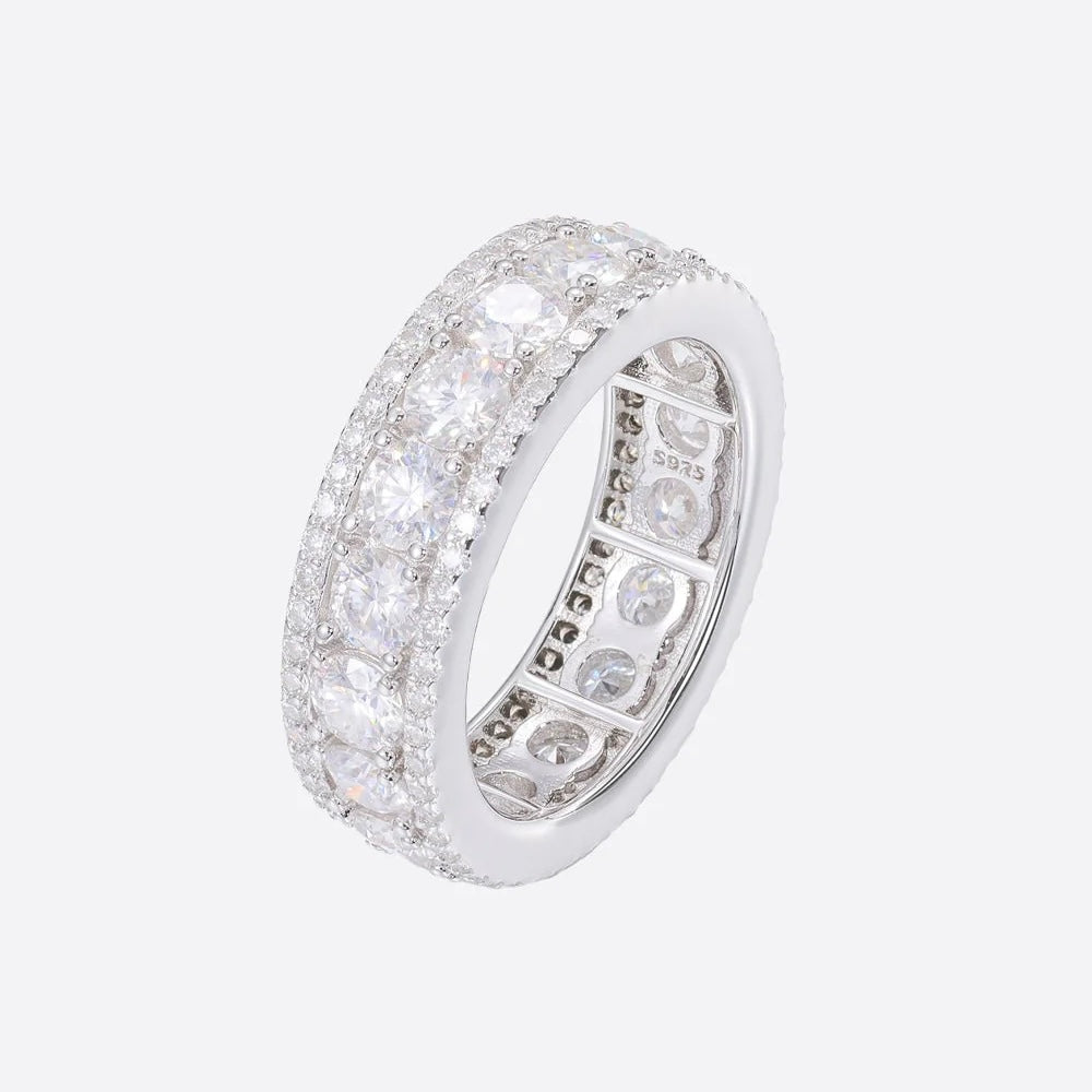 MOISSANITE ICED BAND RING - 925 SILVER - VVS1