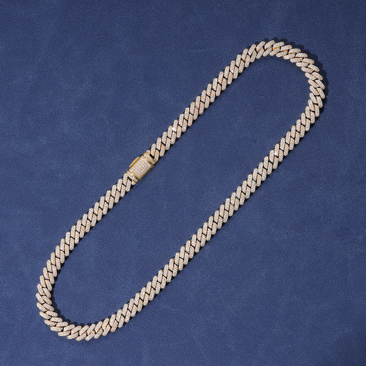 12MM DIAMOND PRONG LINK CHAIN - GOLD