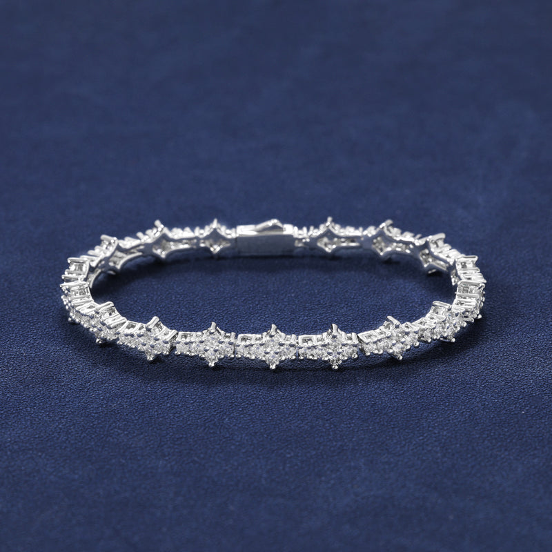 3MM HONEYCOMB BRACELET – WHITE GOLD