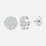 MOISSANITE CLUSTERED EARRINGS- 925 SILVER - VVS1