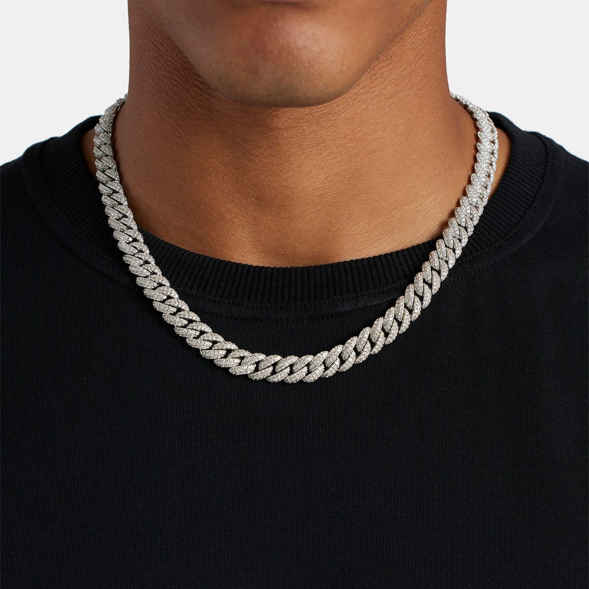 10MM ICED CUBAN LINK CHAIN - WHITE GOLD – Lobosjewelry