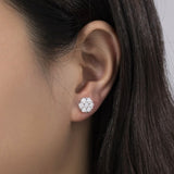 MOISSANITE CLUSTERED EARRINGS- 925 SILVER - VVS1