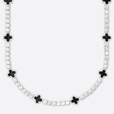 MOISSANITE  BLACK MOTIF TENNIS CHAIN - 925 SILVER - VVS1