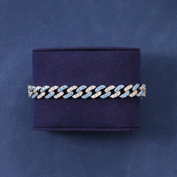 8MM ICED CUBAN BRACELET - TWO TONE