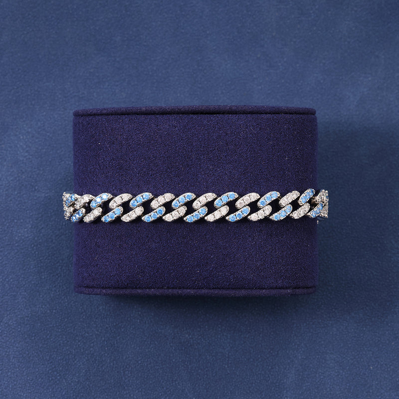 8MM ICED CUBAN BRACELET - TWO TONE