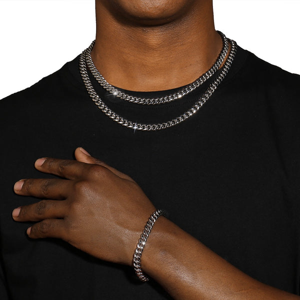 8MM CUBAN LINK CHAIN & BRACELET SET