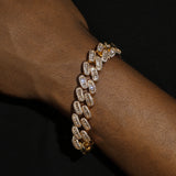 15MM BAGUETTE CUBAN LINK BRACELET - GOLD