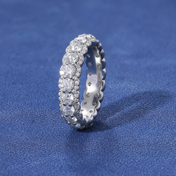 MOISSANITE ETERNITY BAND RING - 925 SILVER - VVS1