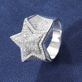 ICED STAR RING - WHITE GOLD