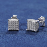 MOISSANITE ICED SQUARE EARRINGS- 925 SILVER - VVS1