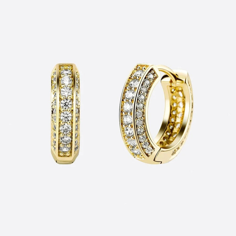 ICED HOOP EARRINGS - GOLD