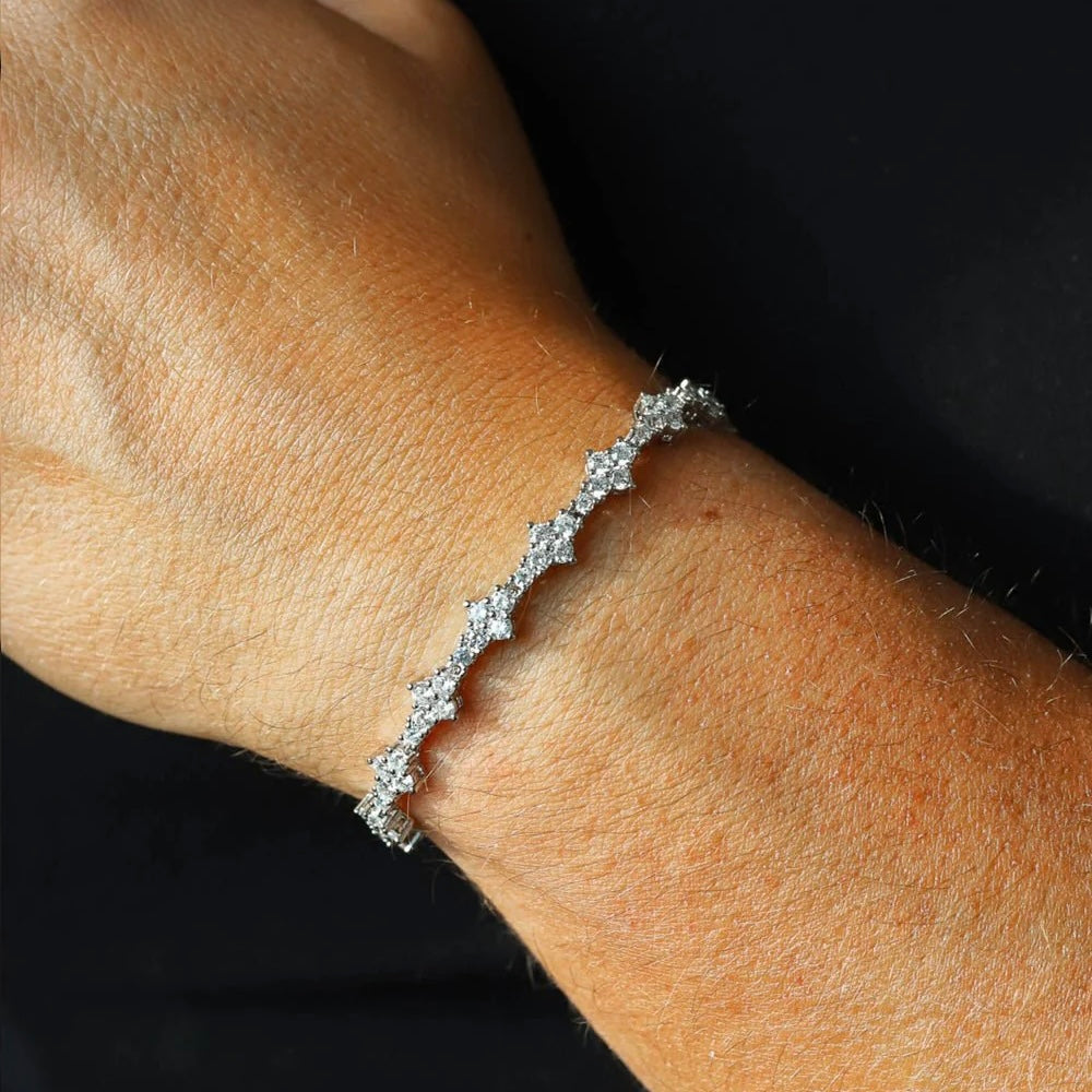 3MM HONEYCOMB BRACELET – WHITE GOLD