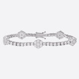 MOISSANITE ICED FLOWERS TENNIS BRACELET - 925 SILVER - VVS1