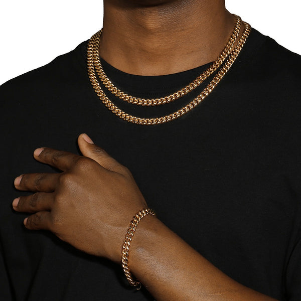 8MM CUBAN LINK BRACELET - GOLD