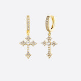 CELTIC CROSS DROP EARRINGS - GOLD