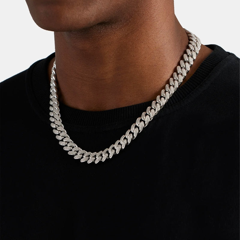 12MM MOISSANITE CUBAN LINK CHAIN - 925 SILVER - VVS1