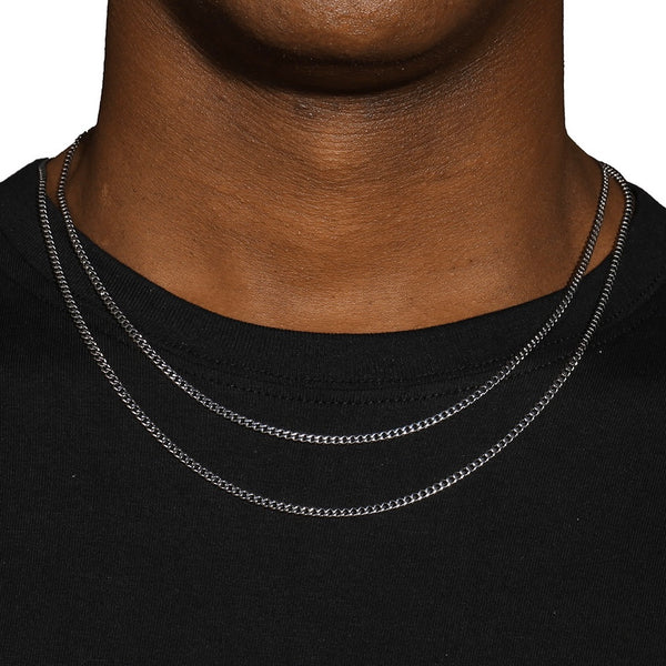 3MM CUBAN CHAIN - WHITE GOLD