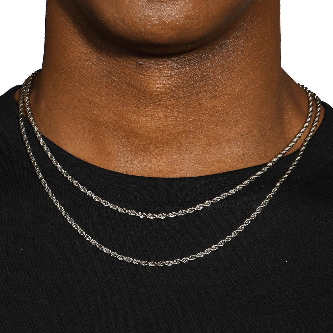 3MM ROPE CHAIN - WHITE GOLD