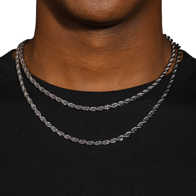 5MM ROPE CHAIN - WHITE GOLD