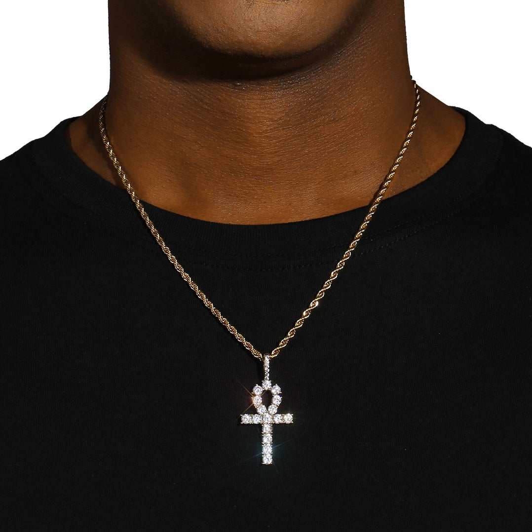 ICED ANKH PENDANT - GOLD