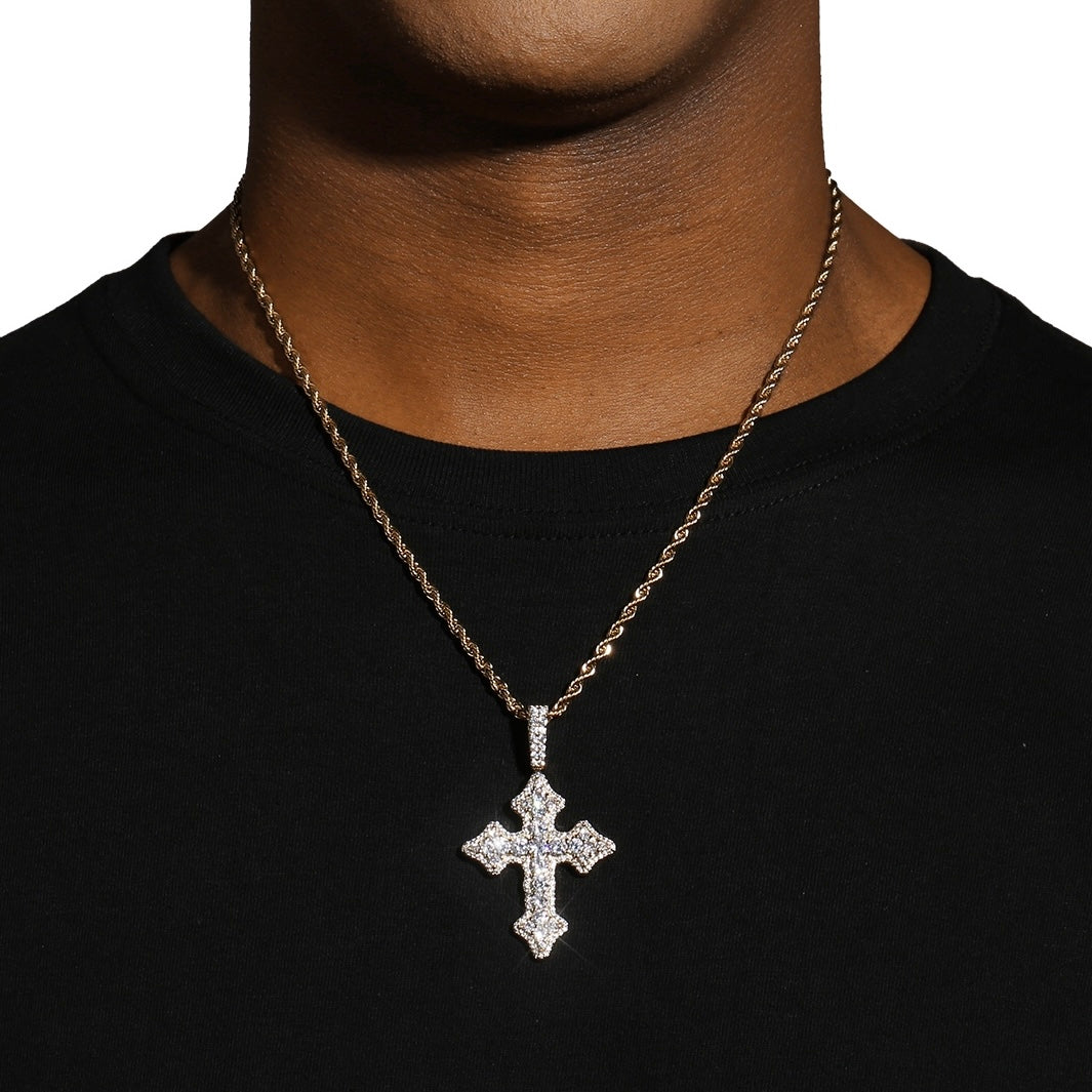 CLUSTERED CROSS PENDANT - GOLD