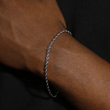 3MM ROPE BRACELET - WHITE GOLD