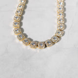 10MM CLUSTERED TENNIS CHAIN - GOLD