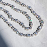 EMERALD CLUSTERED TENNIS CHAIN - WHITE GOLD