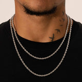 3MM ROPE CHAIN - WHITE GOLD