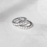 MOISSANITE SINGLE ROW TENNIS RING - 925 SILVER - VVS1