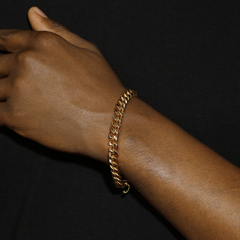 8MM CUBAN LINK BRACELET - GOLD