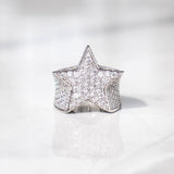 ICED STAR RING - WHITE GOLD