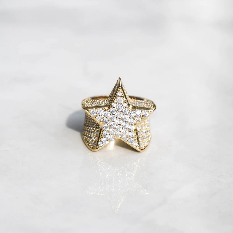 ICED STAR RING - GOLD